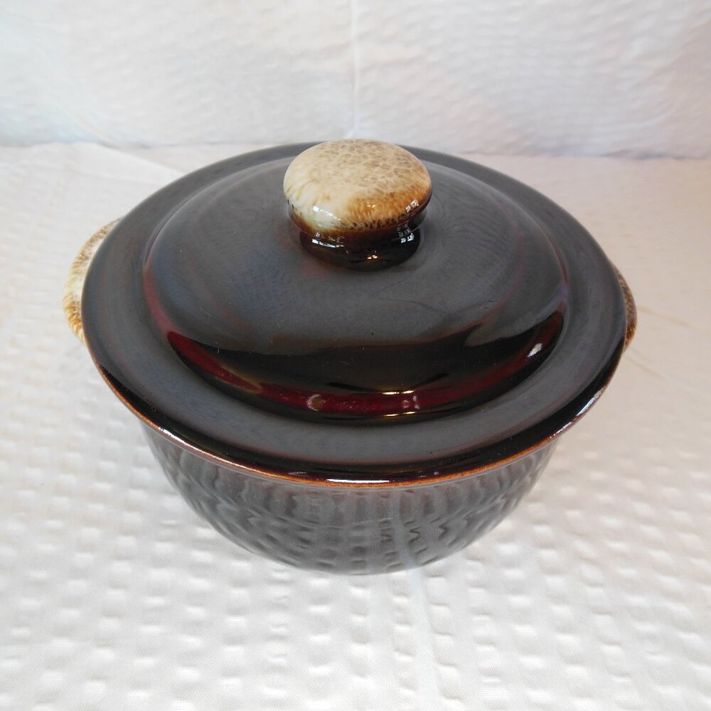 casserole dish ceramic vintage brown drip Pfalzgraff Gourmet Brown No 302 1960s